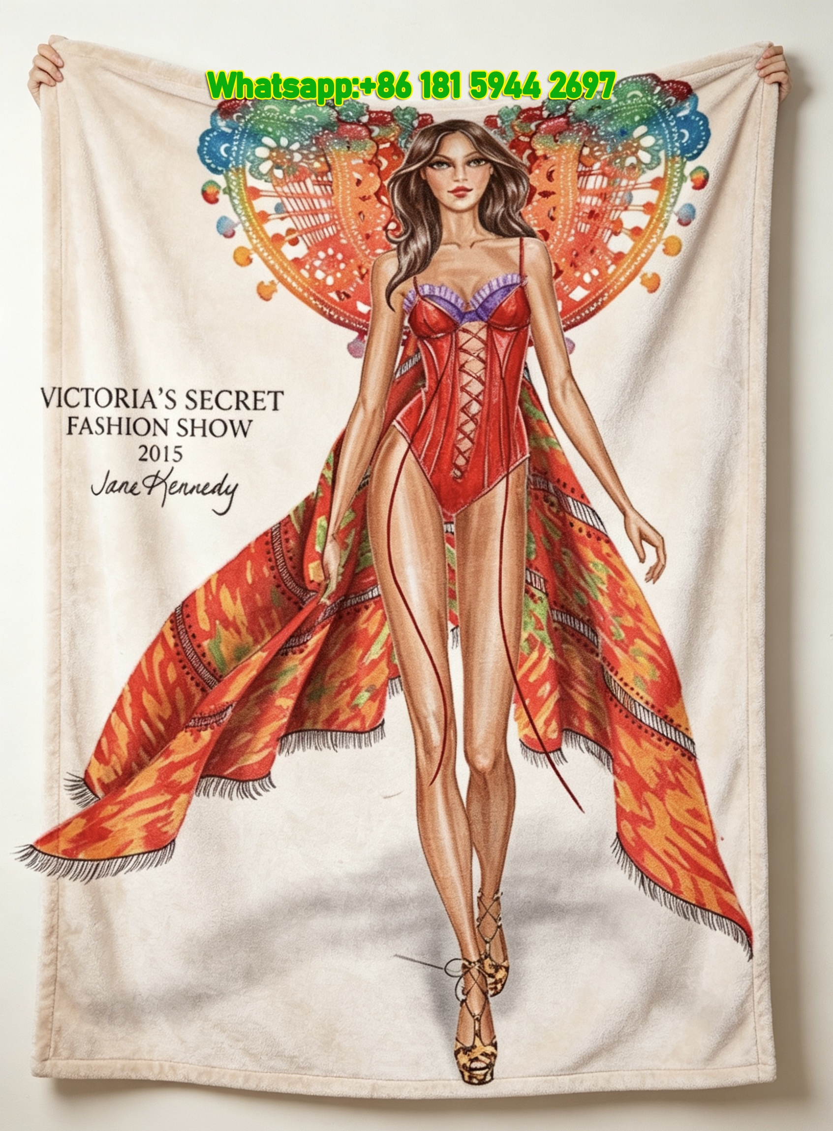 victorias secret 2015 fashion show flannel sofa throw blanket V183